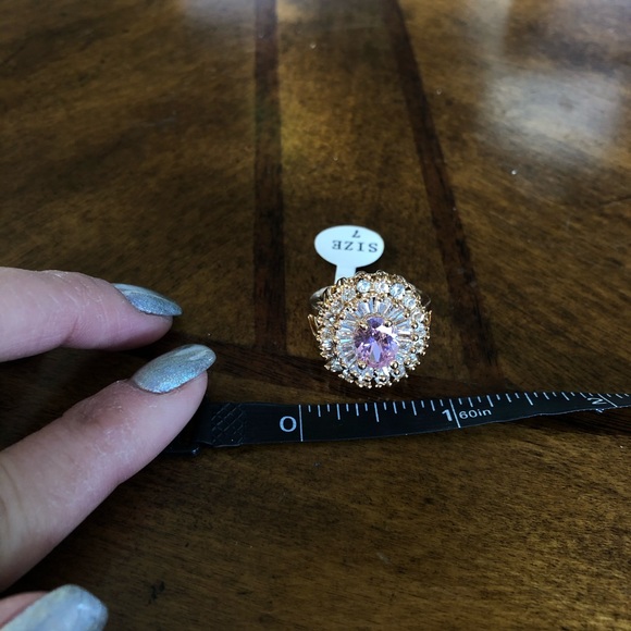 18K Yellow Gold Filled Pink Topaz Rose Quartz Gems - Picture 2 of 3